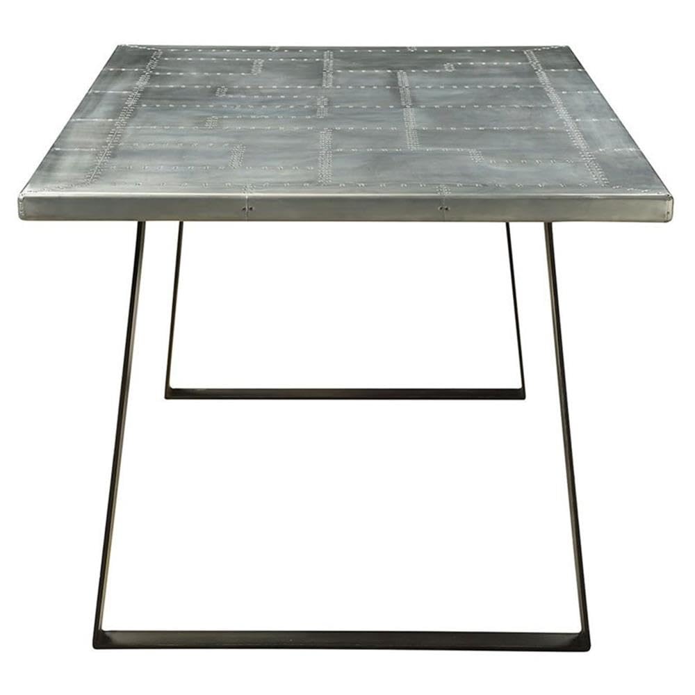Acme Kaylia Rectangular Aluminum Top Dining Table in Gunmetal