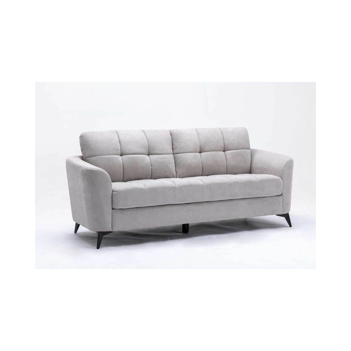 Lilola Home Callie Light Gray Velvet Fabric Sofa