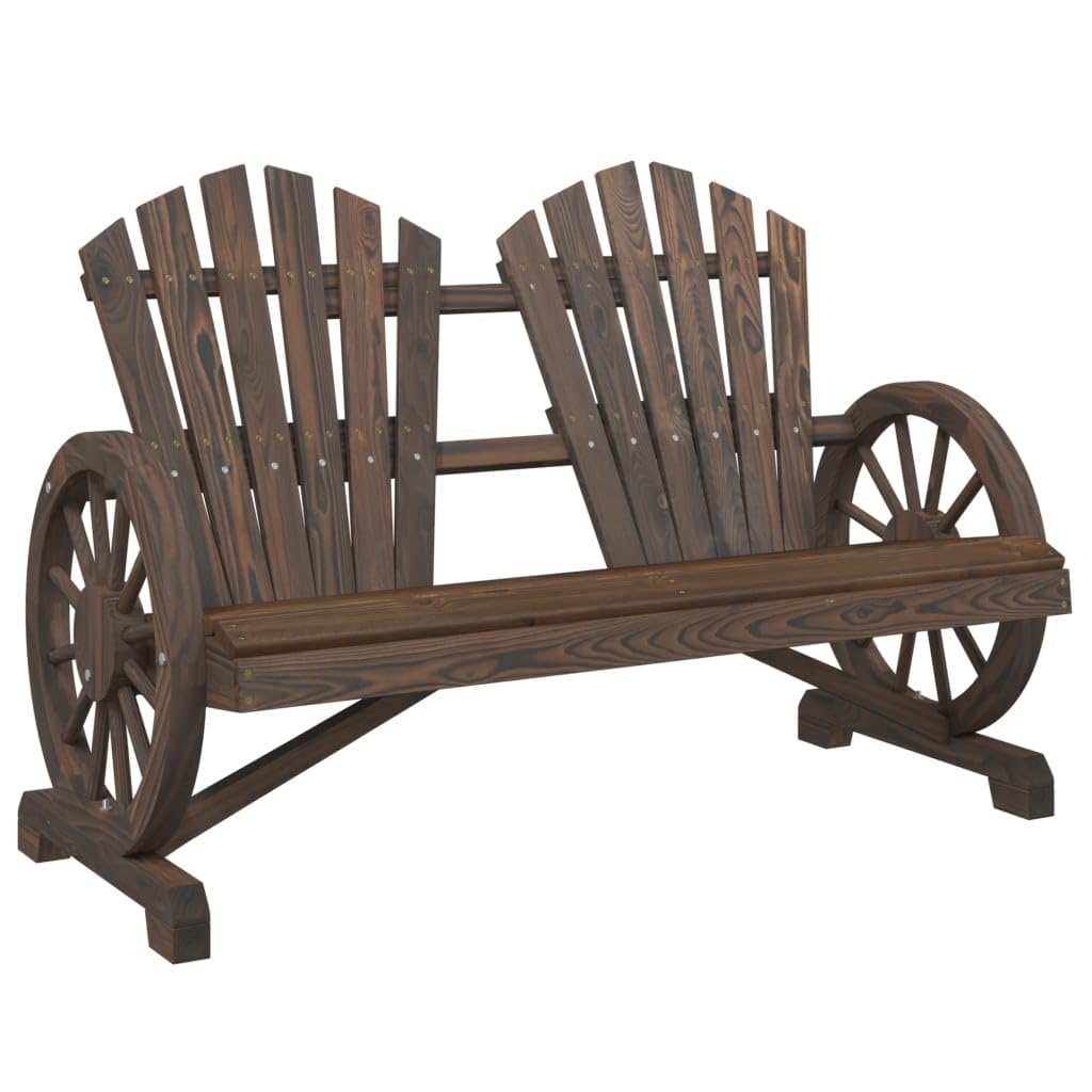 vidaXL Patio Adirondack Chair 2-Seater Chaise Lounge Seating Solid Wood Fir