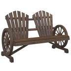 vidaXL Patio Adirondack Chair 2-Seater Chaise Lounge Seating Solid Wood Fir