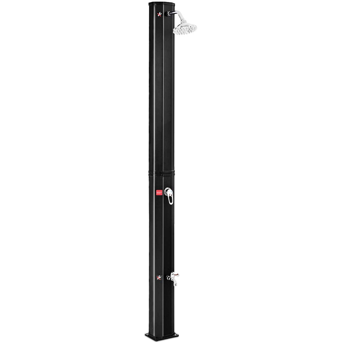 Giantex 7.2Ft 9.3 Gallon 2-Section Solar Heated Shower W/Shower Head Outdoor Backyard Poolside Beach Pool Spa For Easy Installat