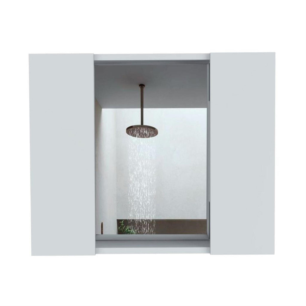 Garnet Medicine Cabinet With Mirror, 6 Inner Shelves, And External Shelf, White