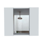 Garnet Medicine Cabinet With Mirror, 6 Inner Shelves, And External Shelf, White