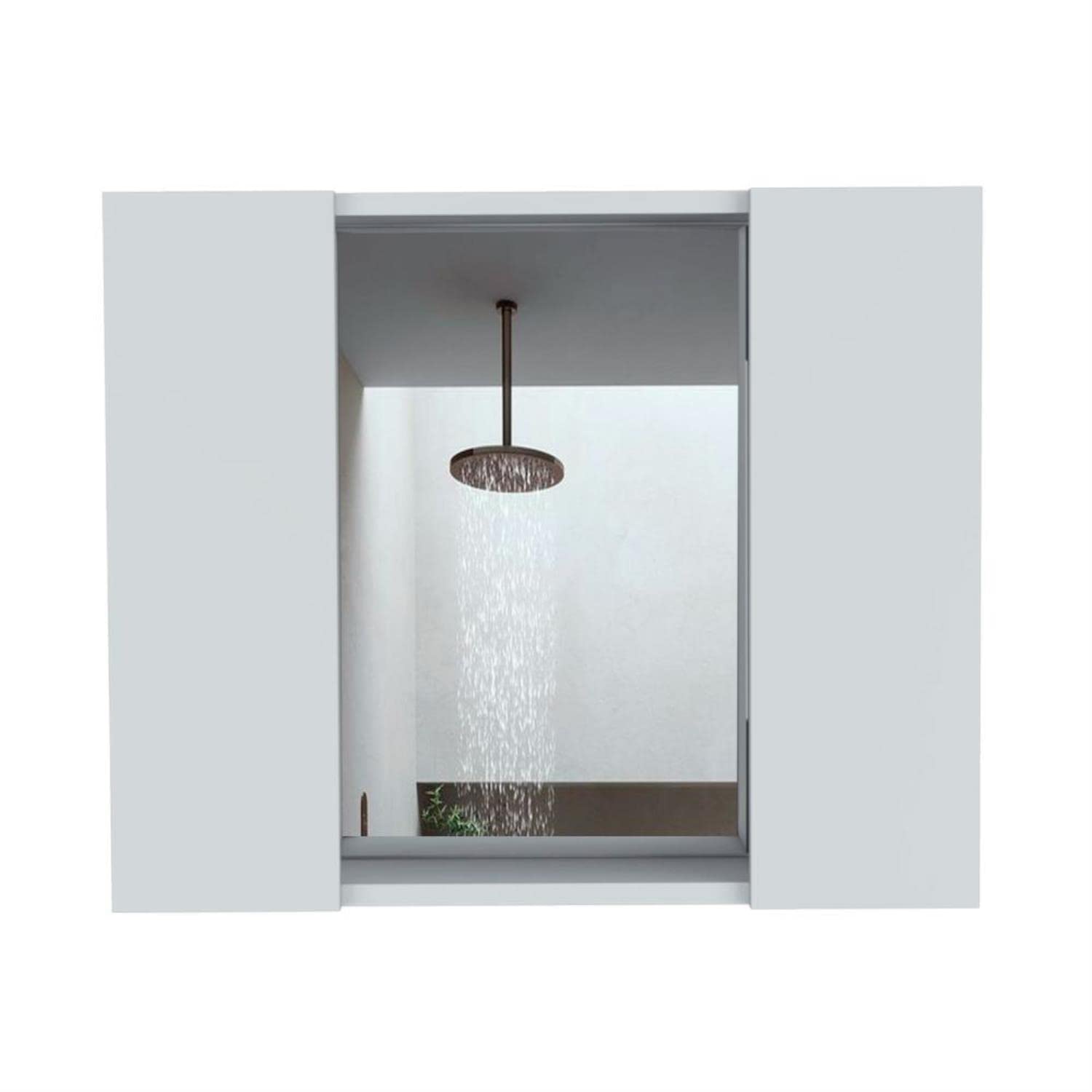 Garnet Medicine Cabinet With Mirror, 6 Inner Shelves, And External Shelf, White