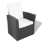 vidaXL Patio Sofa Set 4 Piece, Sectional Sofa for Outdoor Backyard, Couch with Cushions, Patio Furniture Set with Table, Poly Rattan Black