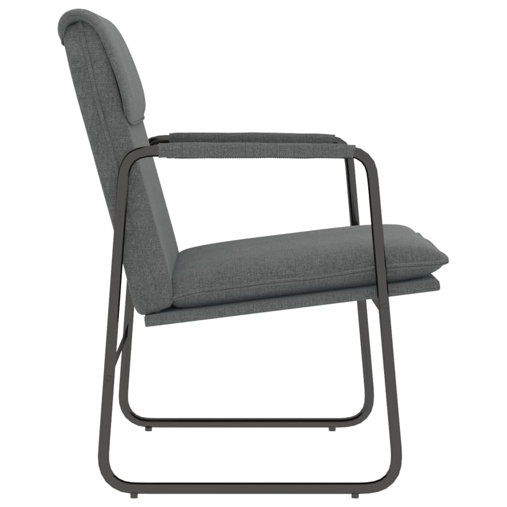 vidaXL Modern Lounge Chair, Dark Gray, Made from 100% Polyester Fabric, Metal and Plywood, Features Armrest, Size: 21.7"x25.2"x31.5", Weighs 19.29 Pounds