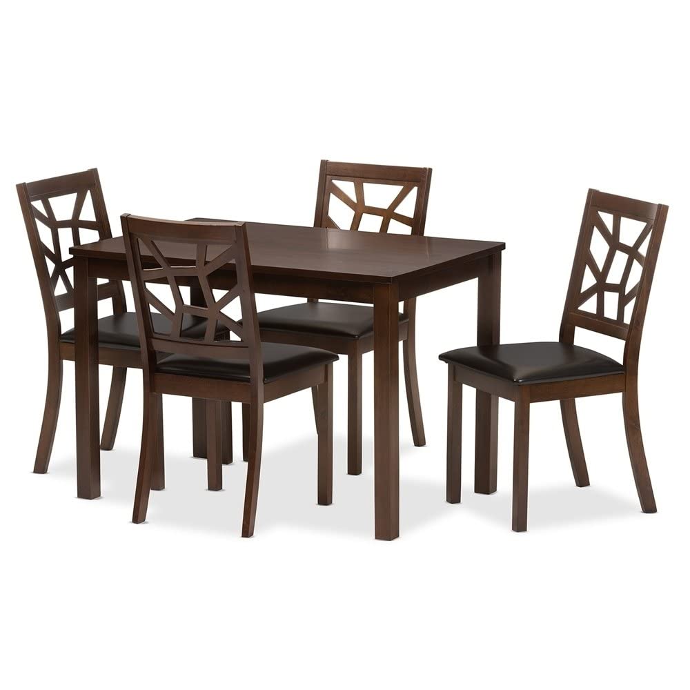 Baxton Studio Mozaika Dining Set, 5-Piece, Black