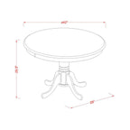 East West Furniture HLAN5-CAP-W 5 Piece Dining Table Set for 4 Includes a Round Kitchen Table with Pedestal and 4 Kitchen Dining Chairs, 42x42 Inch, Cappuccino