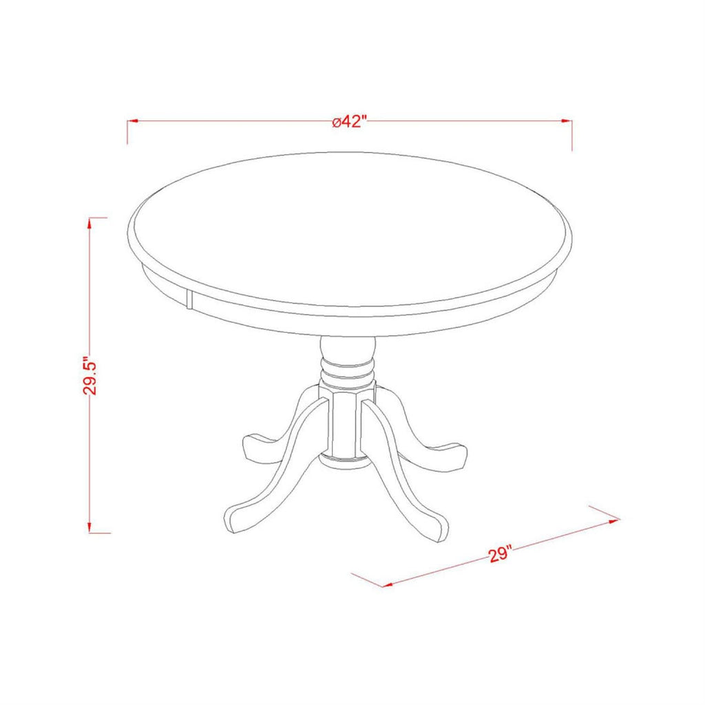 East West Furniture Hlip3-Mah-W 3 Piece Modern Dining Table Set Contains A Round Wooden Table With Pedestal And 2 Dining Chairs, 42X42 Inch, Mahogany