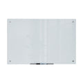 U Brands Glass Dry Erase Board, 35'X23', White Frosted Surface With Silver Grommets, Frameless, Includes Marker With Eraser