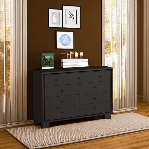Acme Madison 9-Drawer Transitional Wood Horizontal Dresser In Espresso