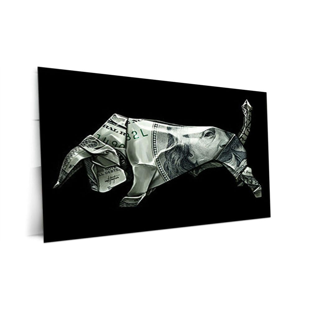 DesignSkinz Wall Art | HD Metal Prints | Home Decor for Living Room, Bedroom, Office, Study, Shelf (24x16inch)  Bull Origami
