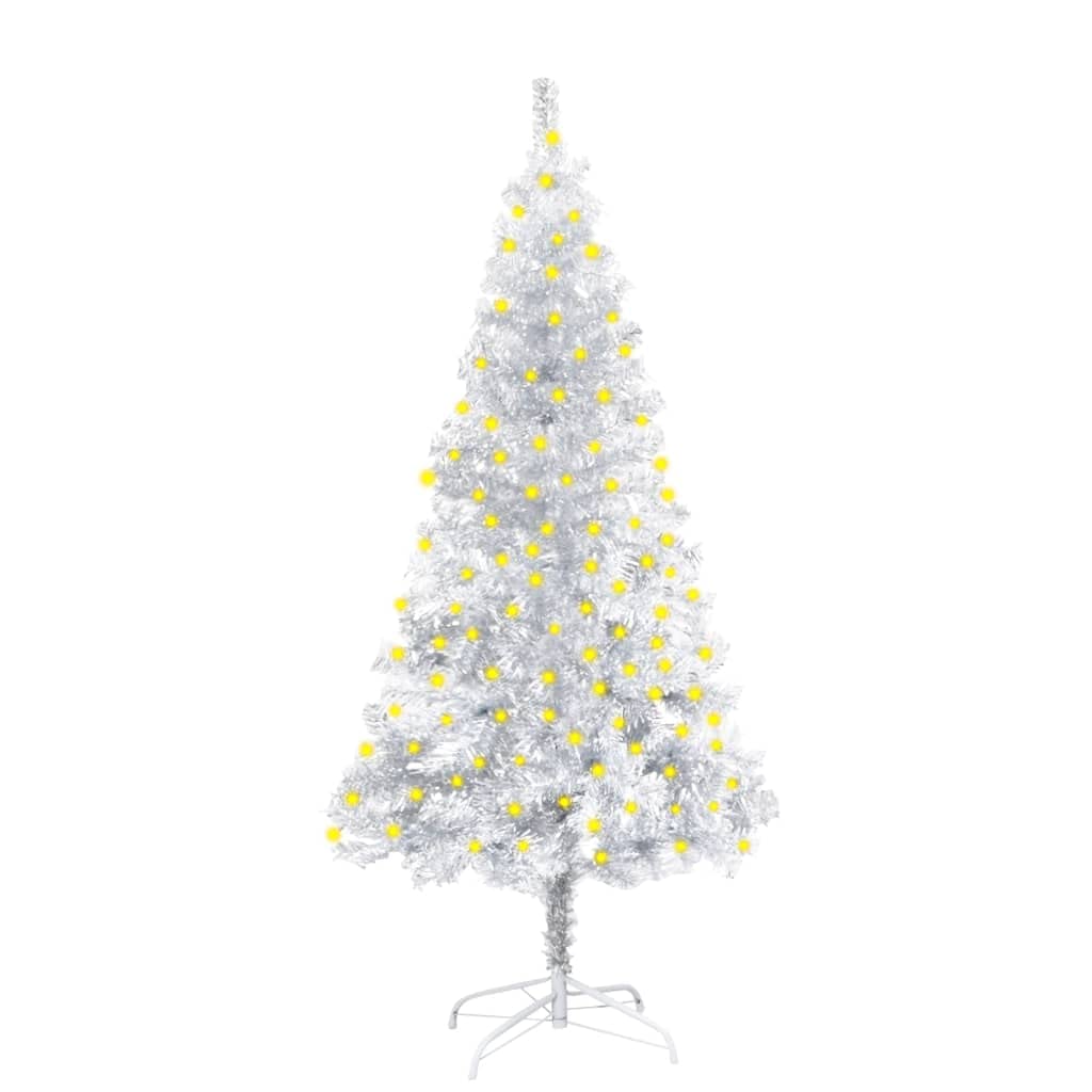 Vidaxl Artificial Christmas Tree With Leds&Stand Accessory Ornament Festival Holiday Home Artificial Tree Xmas Decoration Silver Pet