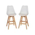 Flash Furniture Dana Set of 2 Modern Commercial Counter Stools - White Plastic Backrest - LeatherSoft Padded Seat - 27 Inch Coun