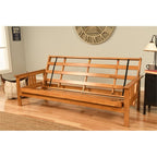 Kodiak Furniture Monterey Butternut Wood Futon with Parma Gray Mattress