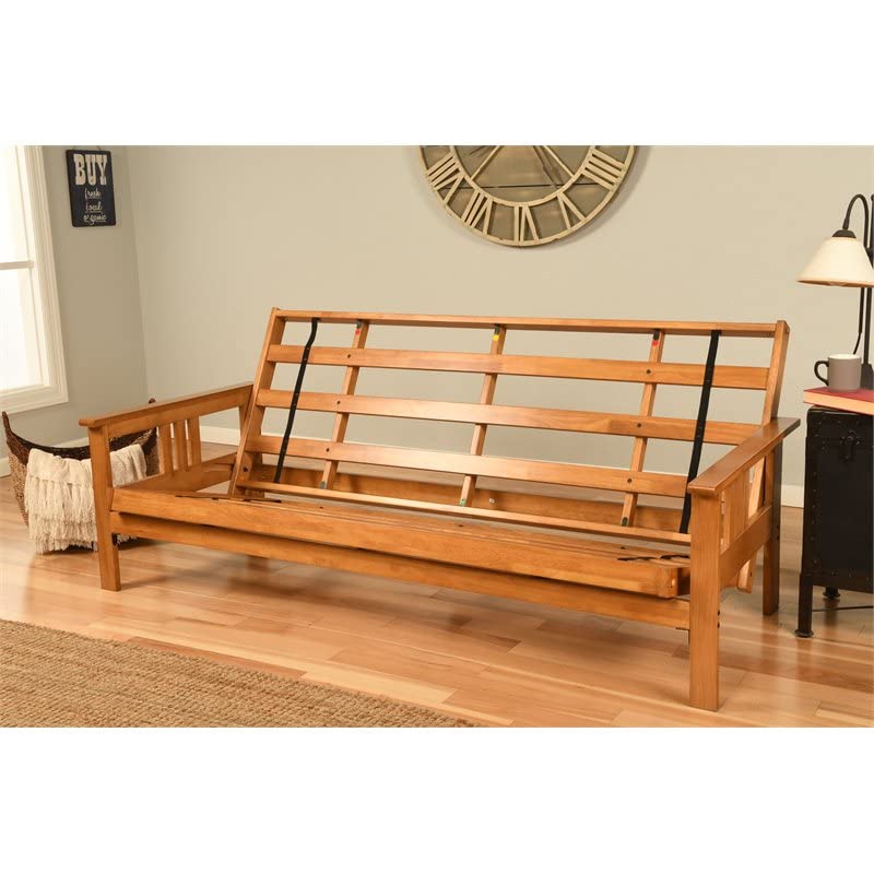 Kodiak Furniture Monterey Butternut Wood Futon with Parma Gray Mattress