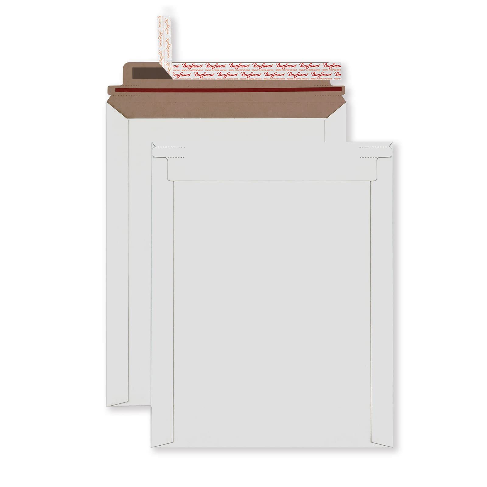 Bonfasvo Rigid Mailers 30 Pack 7.5 X 9.5 Inches White Self Seal Stay Flat Bulk Cardboard Kraft No Bend Mailers Peel And Seal For