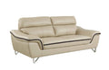 HomeRoots 36 Charming Beige Leather Sofa