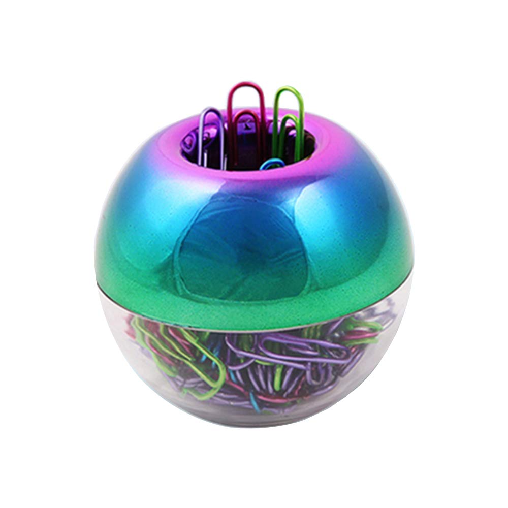 100Pcs 28Mm Rainbow Paper Clips Medium In Holographic Paper Clips Dispensers Holder Colorful Paperclips Storage Case For Desk Or