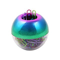 100Pcs 28Mm Rainbow Paper Clips Medium In Holographic Paper Clips Dispensers Holder Colorful Paperclips Storage Case For Desk Or