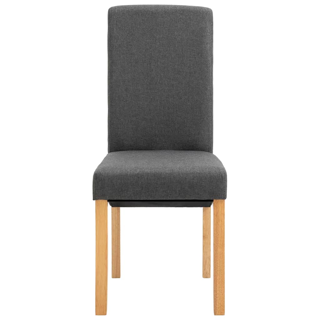 vidaXL Dining Chairs Set of 2 - Upholstered Side Chairs - Gray Fabric - Modern Wood Frame - Ideal for Dining and Living Rooms - 16.5" W x 21.5" D x 37.8" H
