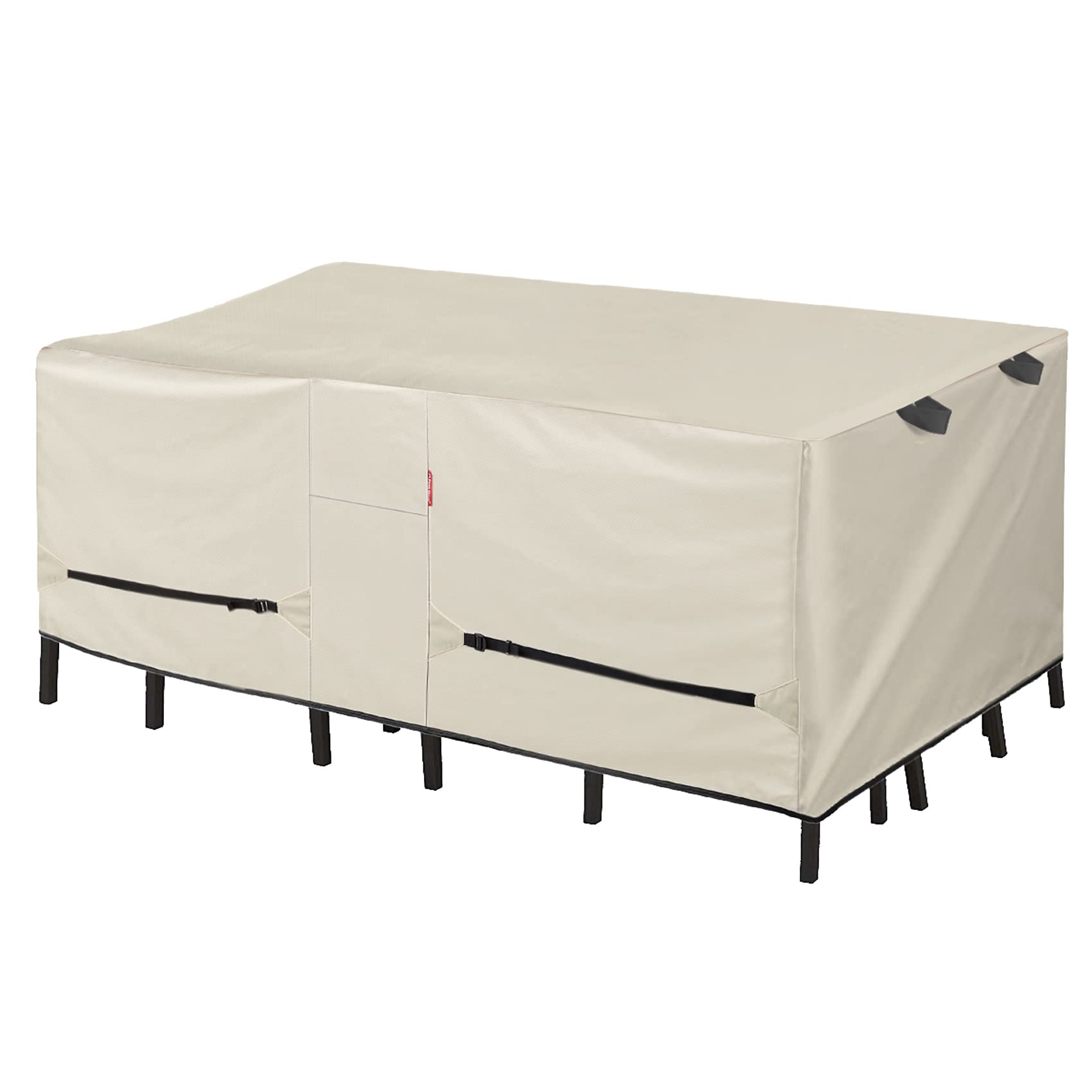 Porch Shield Patio Table Cover - Waterproof Outdoor Dining Table And Chairs Furniture Set Cover Rectangular - 108 X 70 Inch, Bei