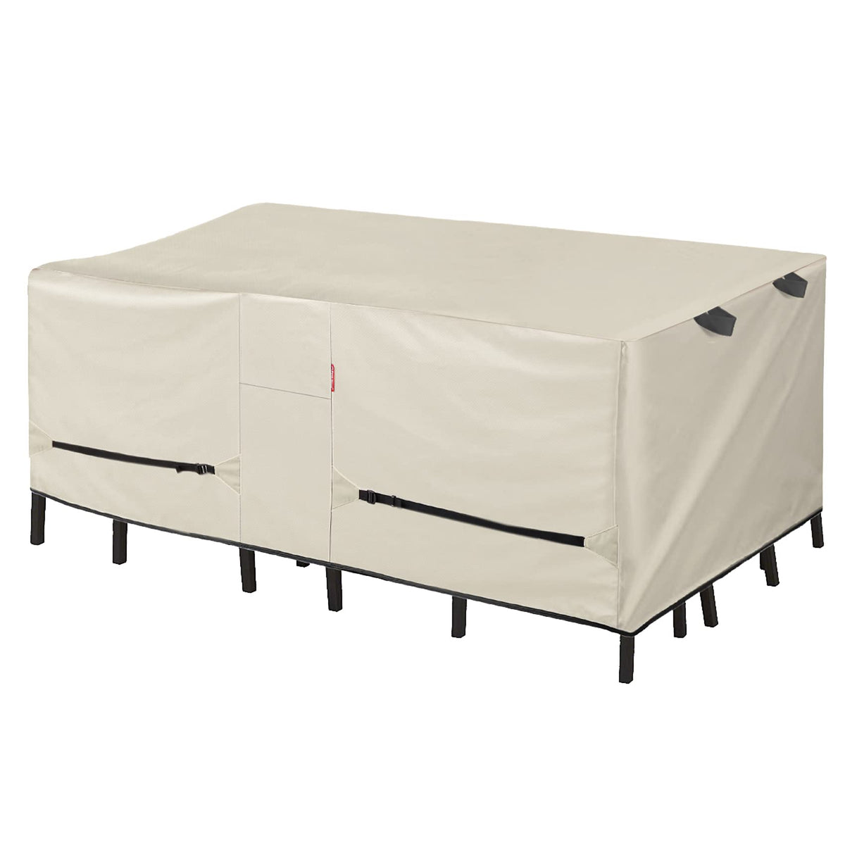 Porch Shield Patio Table Cover - Waterproof Outdoor Dining Table And Chairs Furniture Set Cover Rectangular - 108 X 70 Inch, Bei