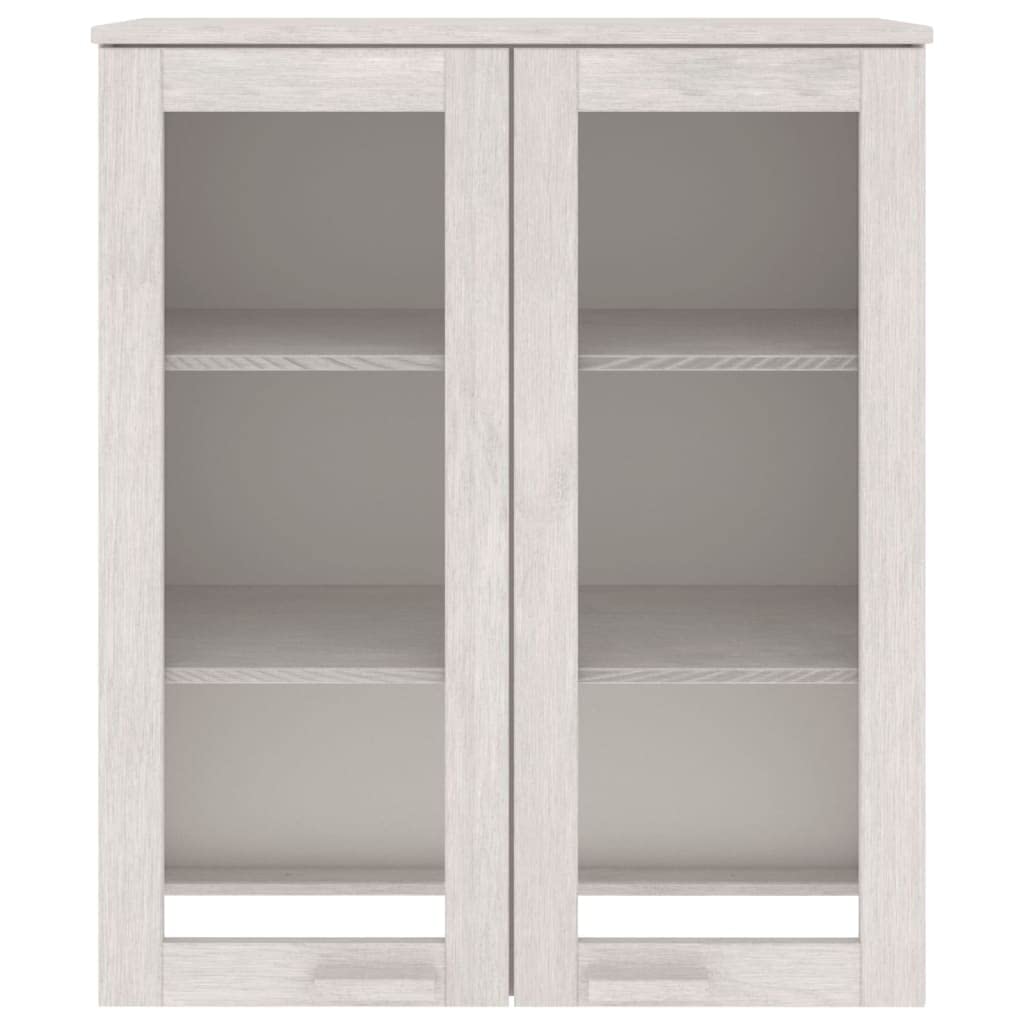vidaXL Top for Highboard HAMAR - Solid Pinewood Construction with Glass Doors, White - 33.5&quot;x13.8&quot;x39.4&quot; - Weighs 49.6 Pounds