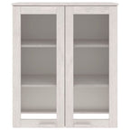 vidaXL Top for Highboard HAMAR - Solid Pinewood Construction with Glass Doors, White - 33.5"x13.8"x39.4" - Weighs 49.6 Pounds