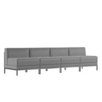 Flash Furniture HERCULES Imagination Series 4 Piece Gray LeatherSoft Waiting Room Lounge Set - Reception Bench