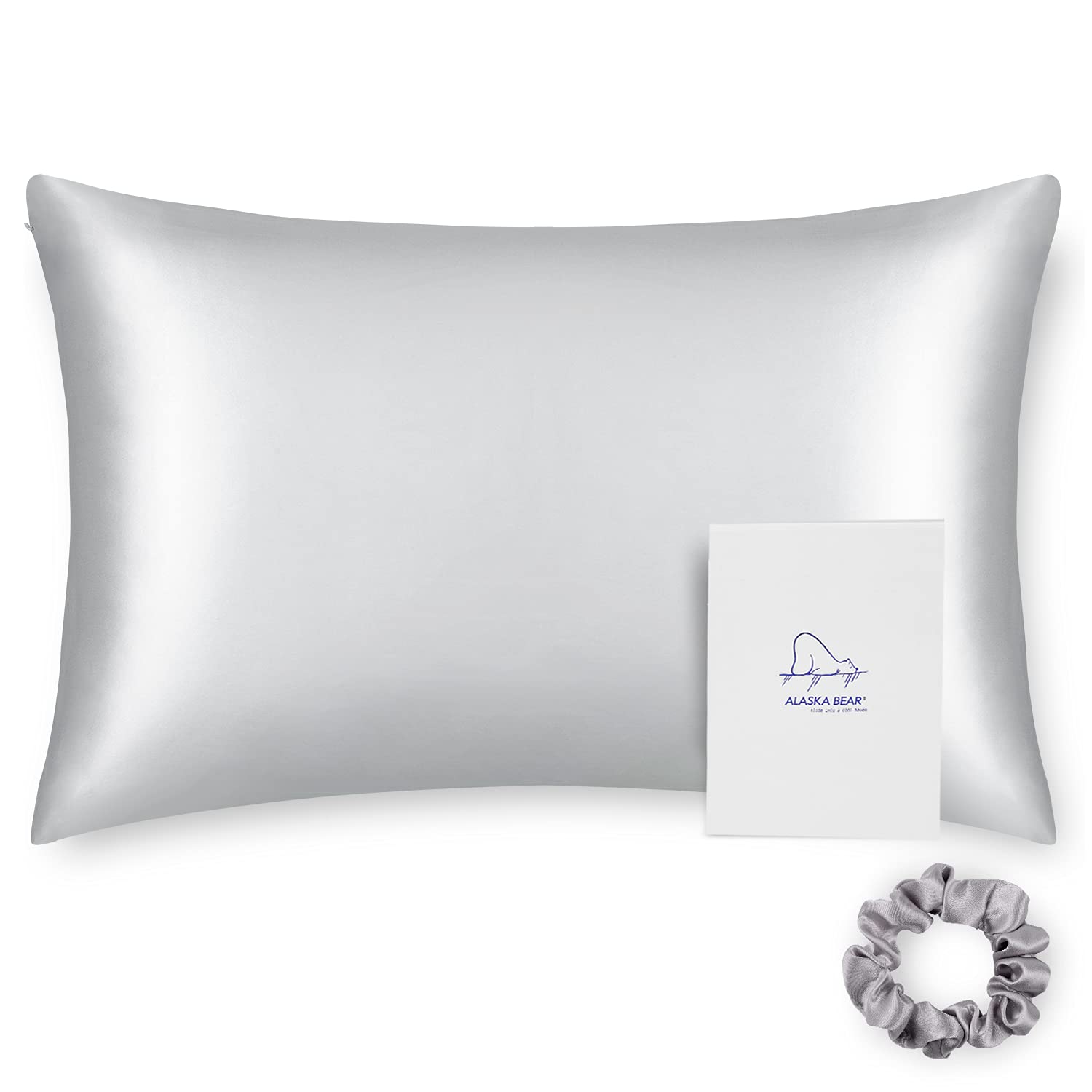 Alaska Bear 100% Pure Mulberry Silk Pillowcase For Curly Hair Wife Women Mother Her Grandma Pillow Slip Machine Washable Queen 2