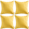 Miulee Pack Of 4 Decorative Outdoor Pillow Covers Square Cushion Cases Pu Coating Waterproof Throw Pillowcase Shell For Living Room Couch Sofa Garden Patio Tent Park 16X16 Inch Yellow