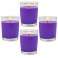 4 Packs Unscented Purple Votive Candles in Glass, 2 Inch Natural Soy Wax Scentless Candles for Wedding Party Home Holidays Relax