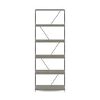 Furinno Besi 6-Tier Industrial Multipurpose Shelf Display Rack with Metal Frame, Wide, Finn Oak