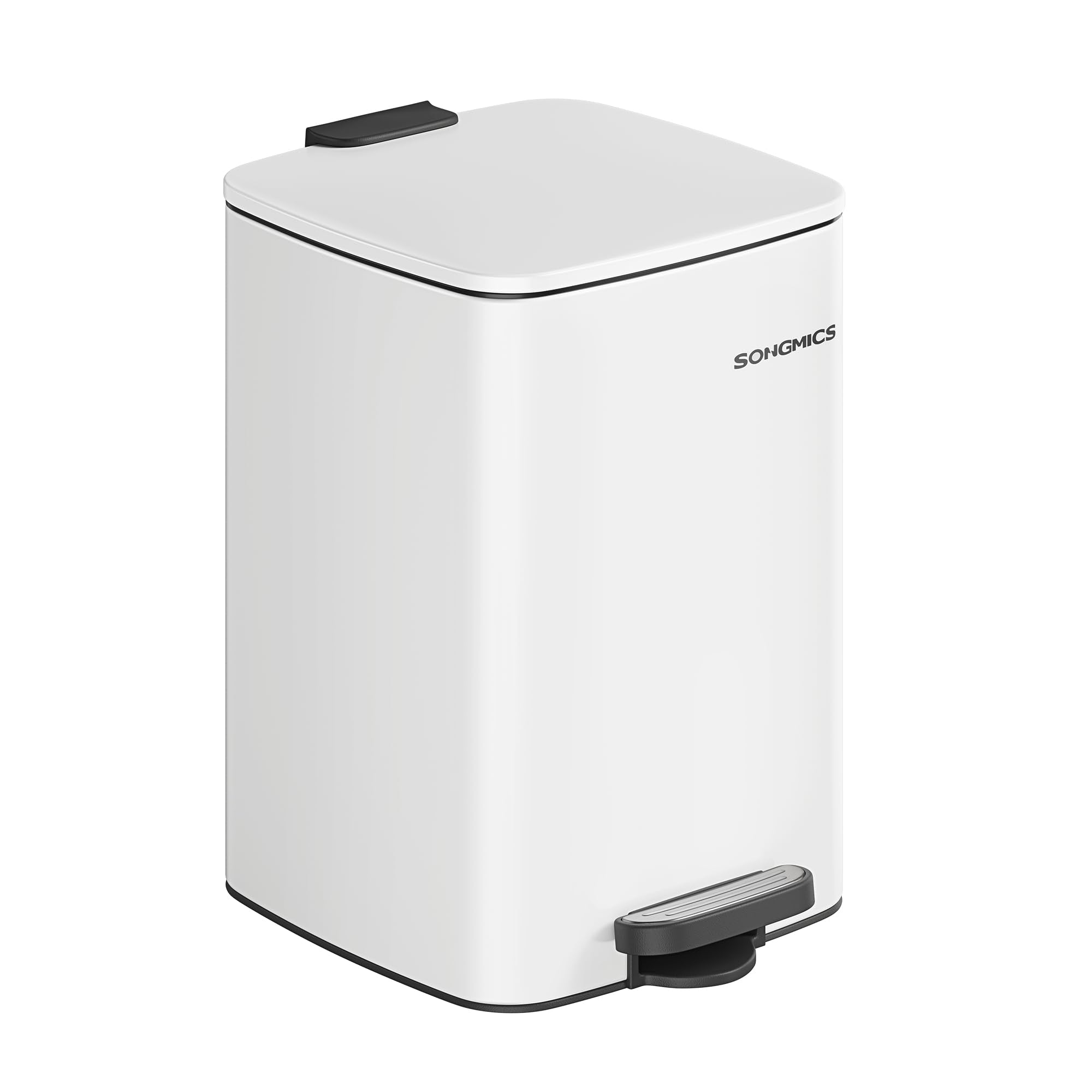 SONGMICS Kitchen Trash Can, 5.2-Gallon (20 L) Trash Bin, Stainless Steel Garbage Can, with Inner Bucket, Soft Close and Stays Op