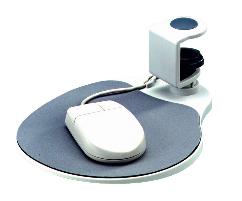 Aidata Um003 Mouse Platform Under Desk, Sturdy Metal Clamp Fits Onto Desks Up To 40Mm/1.57', Platform Rotates 360 Degrees, Buil