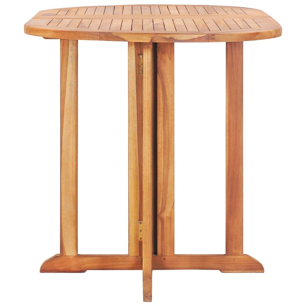 vidaXL Teak Wood Folding Butterfly Patio Dining Table - Thumbnail 4