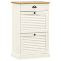 vidaXL VIGO Shoe Cabinet Organizer - White Solid Pine Wood, Metal Handles, 23.6"x13.8"x37.8"