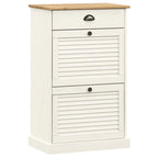 vidaXL VIGO Shoe Cabinet Organizer - White Solid Pine Wood, Metal Handles, 23.6"x13.8"x37.8"