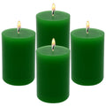 2x3 Inch Green Pillar Candles Small 24 Hours Unscented Dripless Column Candles for St. Patrick's Day Home Dinner Table Christmas