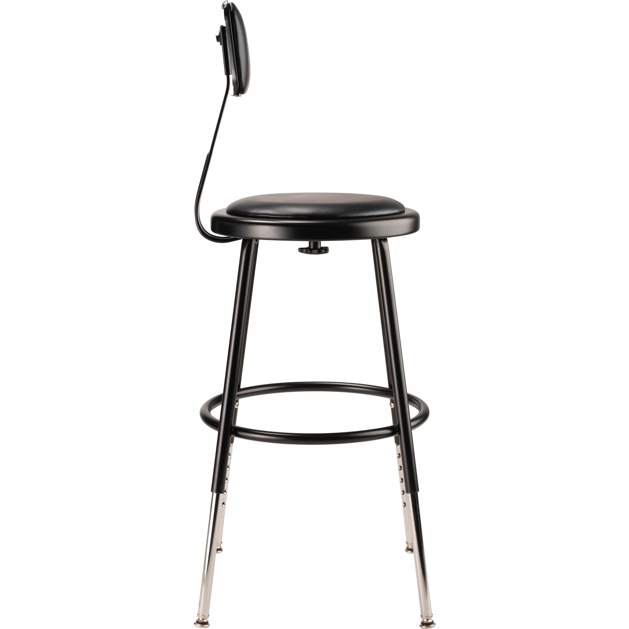 NPS 19&quot;-27&quot; Height Adjustable Heavy Duty Vinyl Padded Steel Stool with Backrest