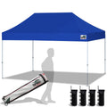 Eurmax Usa 10'X15' Pop Up Canopy Tent Commercial Instant Canopies With Heavy Duty Roller Bag,Bonus 4 Sand Weights Bags (Blue)