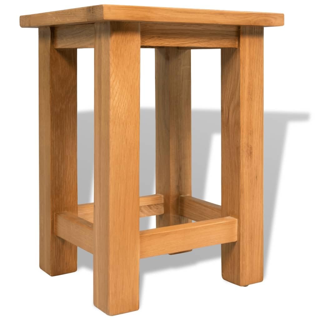 vidaXL Brown End Table/Nightstand - Solid Oak Wood and MDF Veneer | Compact Design for Small Rooms | Durable and Functional | Rectangular Side/End Table Console