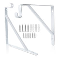 Closet Rod Bracket, Heavy Duty Shelf Bracket with Rod Holder, 10.9X 10.2 inch White Closet Rod Support Wall Mounted Clothes Hang