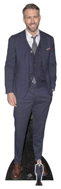 STAR CUTOUTS CS704 Celebrity Standee Ryan Reynolds Lifesize Cardboard Cutout Smart Casual Suit Cut Out 188cm Tall, 188 x 55 x 18
