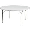 Flash Furniture Elon 5-Foot Round Granite White Plastic Folding Table
