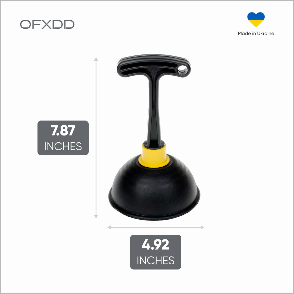 Ofxdd Short Bathtub Cup Plunger - Plunger For Clogged Duty - Heavy Duty Rubber Toilet Plunger - Simple Sink Plunger