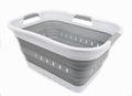 SAMMART 30L (8 gallon) Collapsible 3 Handled Plastic Laundry Basket - Foldable Pop Up Storage Container/Organizer - Space Saving