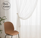 Pi Sheer Voile Curtains Ring Top Panels,Light Filtering Window Curtain For Office/Backdrop 2 Panels (W52 X L95, Beige)