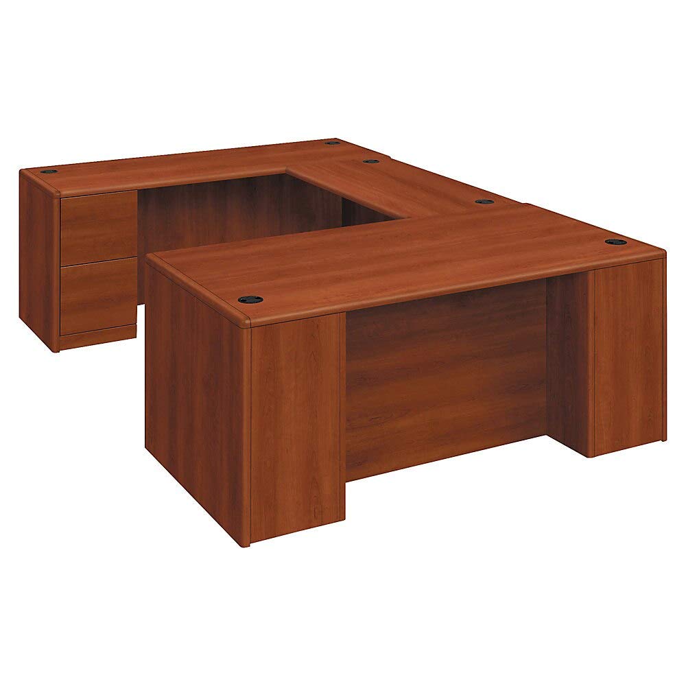 Hon 10700 Series Laminate Left-Pedestal Credenza, Cognac